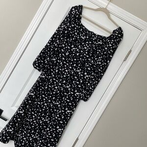 STEIN black and white long sleeve maxi dress